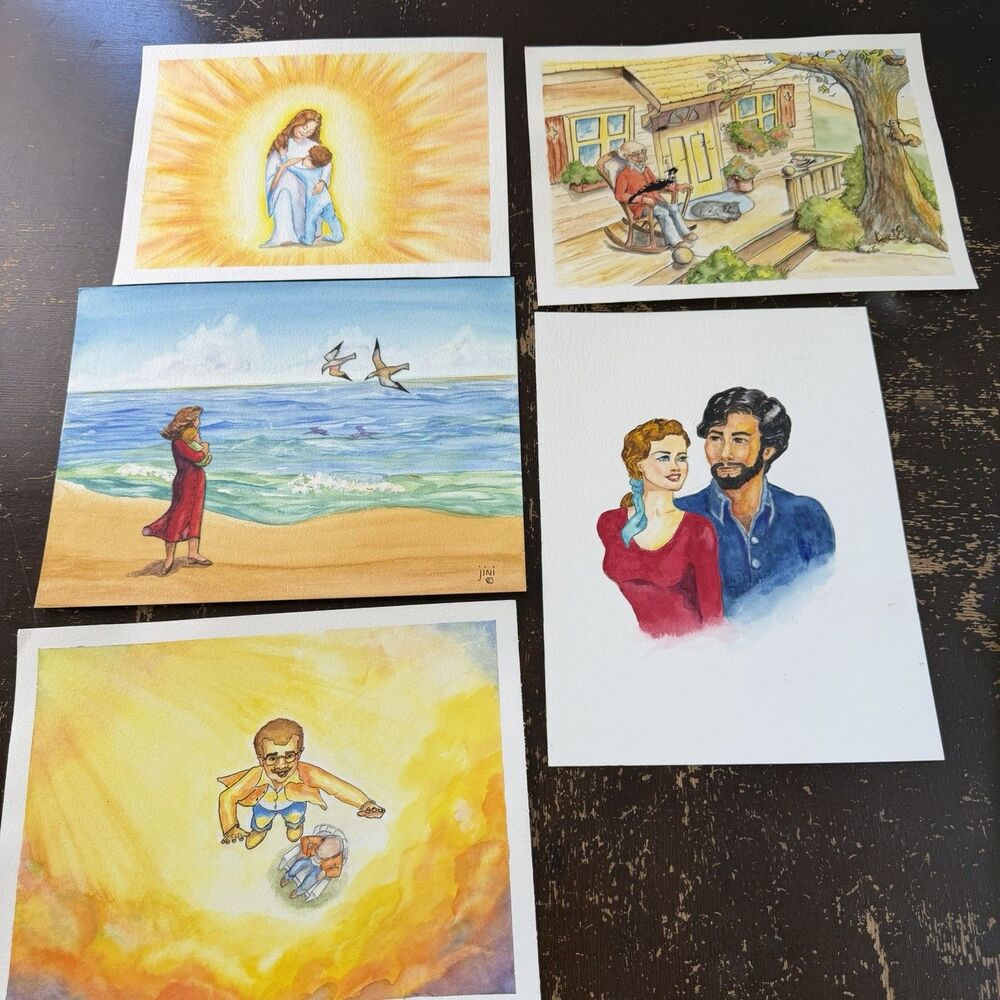 Jean Rosenberg 1999 Original Watercolors Arthur’s Visit to Heaven Book Art Lot